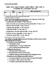 Đề và đáp án kiểm tra chất lượng học kì I Tiếng việt lớp 5 - Năm học 2016-2017 - Trường Tiểu học Nguyễn Huệ